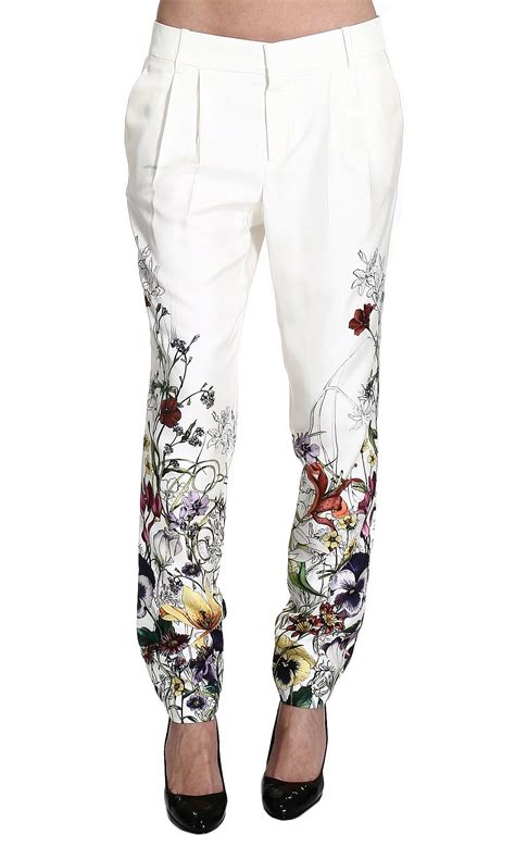 gucci floral pants womens|Gucci high waisted pants.